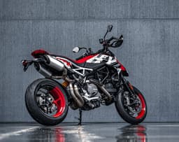 Ducati Hypermotard 950 RVE Graffiti livery rear three fouth shot